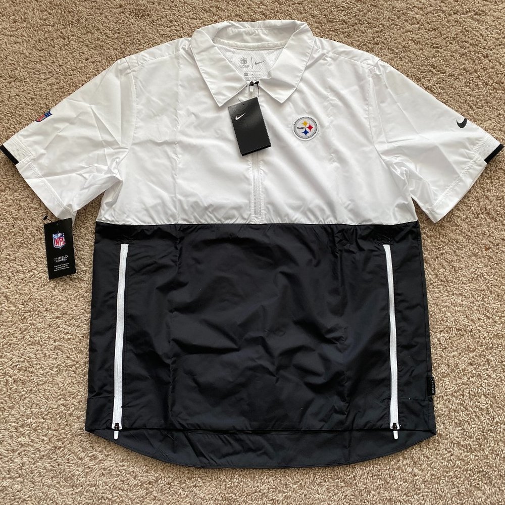 Nike Pittsburgh Steelers sideline half-zip short sleeve jacket men M